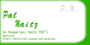 pal maitz business card